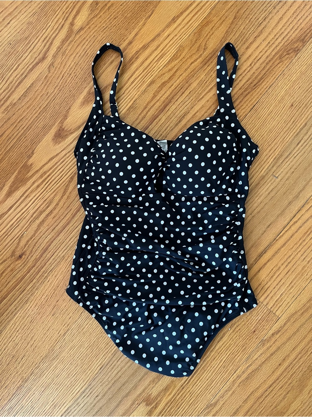 Macy's Black and White Polka Dot One-Piece Swimsuit